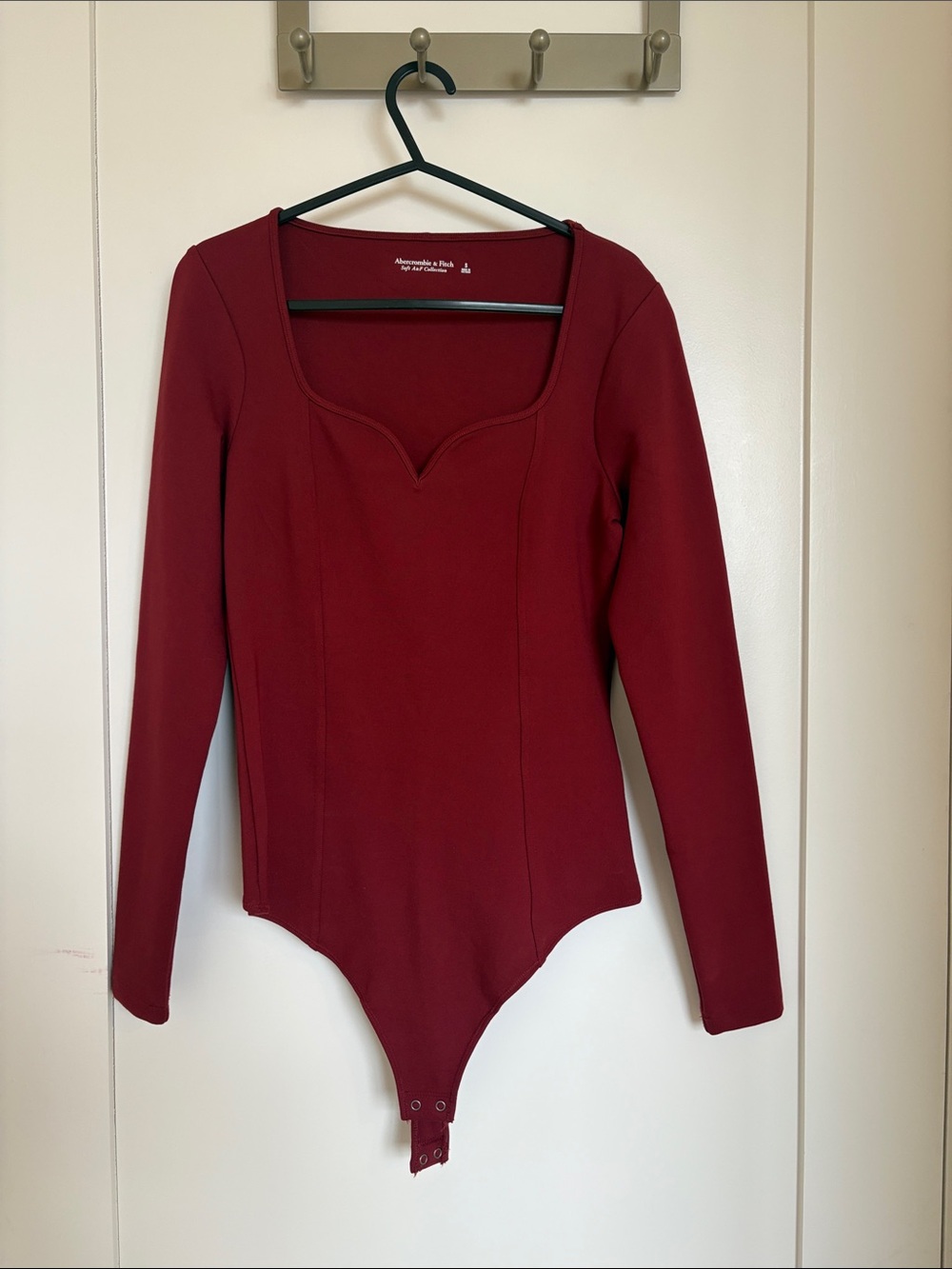 Abercrombie & Fitch Deep Red Long-Sleeve Bodysuit